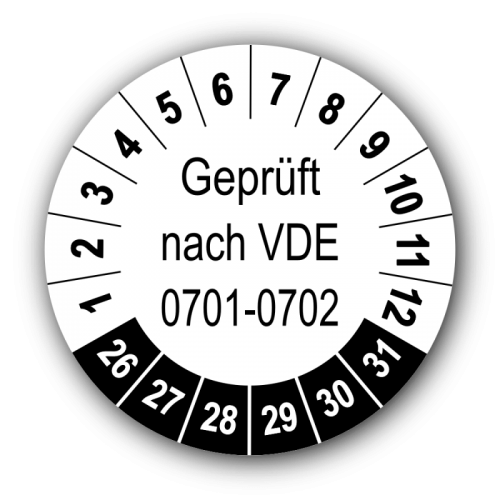 Geprüft nach VDE 0701-0702, weiß