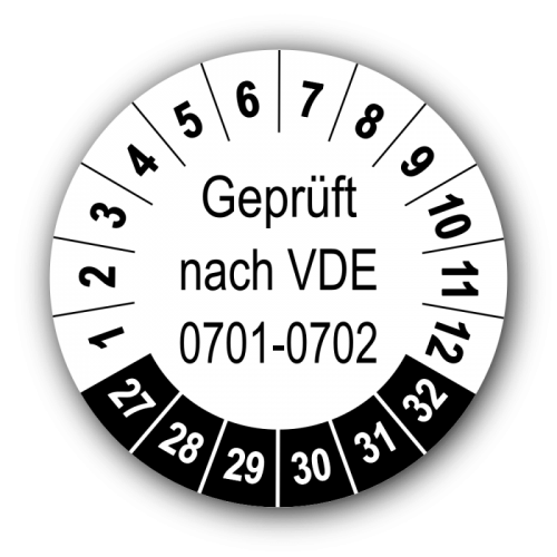 Geprüft nach VDE 0701-0702, weiß