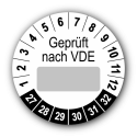 Geprüft nach VDE…, weiß (zum Selbstbeschriften)