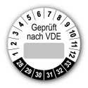 Geprüft nach VDE…, weiß (zum Selbstbeschriften)