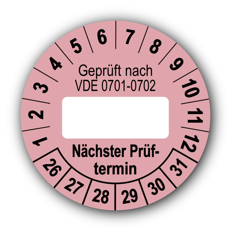 Geprüft nach VDE 0701-0702 … Nächster Prüftermin, rosa (zum Selbstbeschriften)