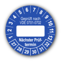 Geprüft nach VDE 0701-0702 … Nächster Prüftermin, blau (zum Selbstbeschriften)