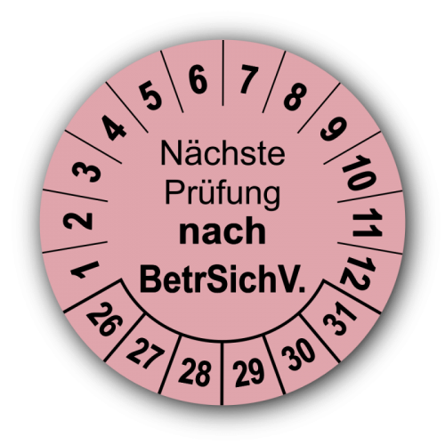 Nächste Prüfung nach BetrSichV., rosa