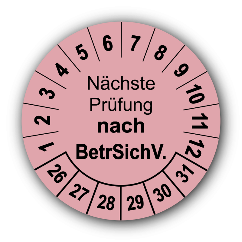 Nächste Prüfung nach BetrSichV., rosa
