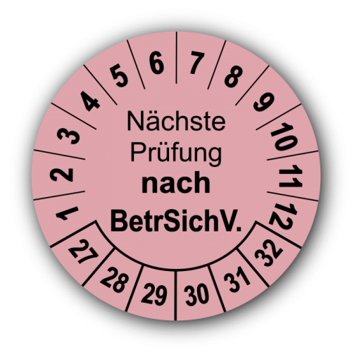Nächste Prüfung nach BetrSichV., rosa