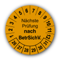 Nächste Prüfung nach BetrSichV., orange