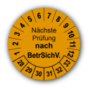 Nächste Prüfung nach BetrSichV., orange
