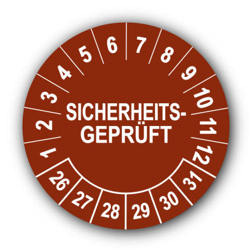 Sicherheitsgeprüft, braun