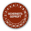 Sicherheitsgeprüft, braun