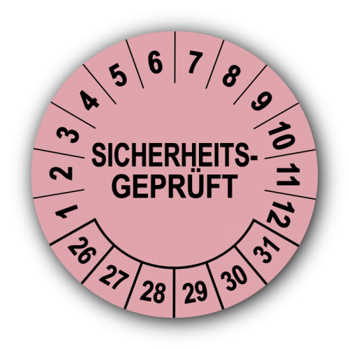 Sicherheitsgeprüft, rosa
