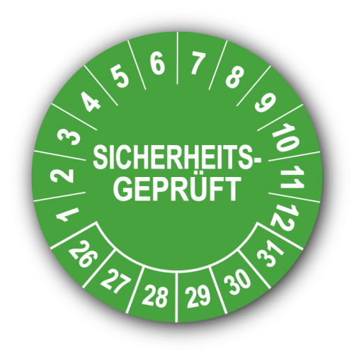Sicherheitsgeprüft, grün