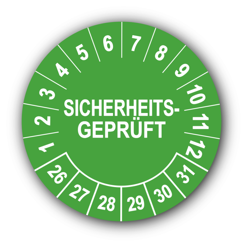 Sicherheitsgeprüft, grün