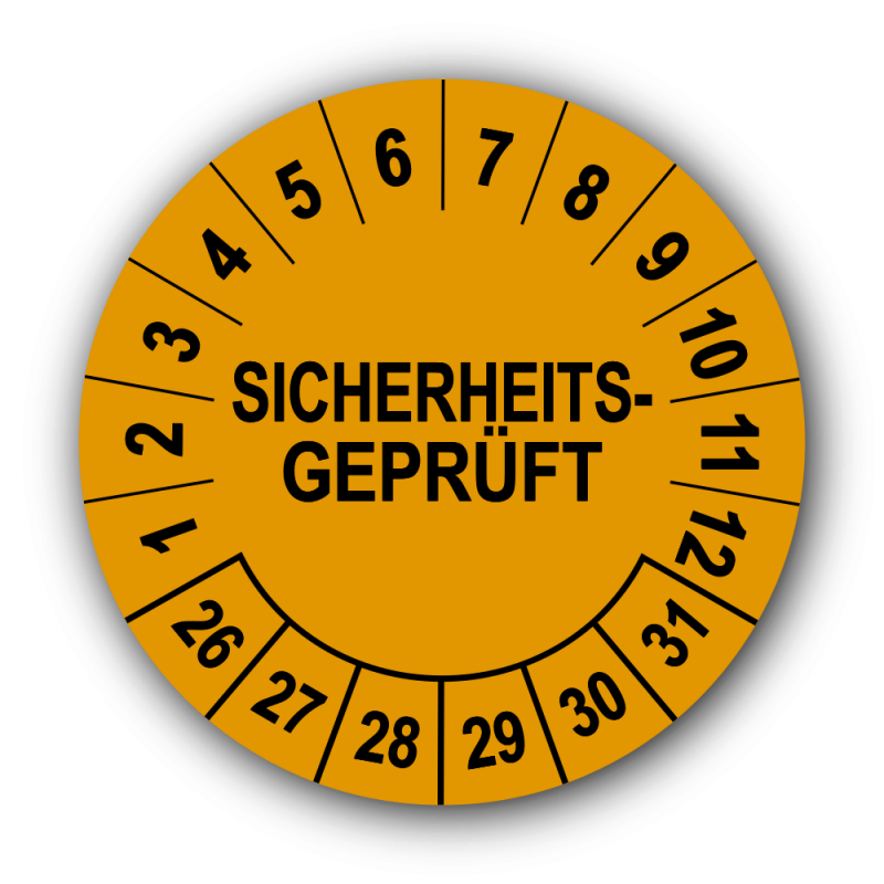 Sicherheitsgeprüft, orange