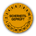 Sicherheitsgeprüft, orange