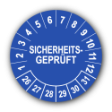 Sicherheitsgeprüft, blau