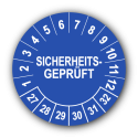Sicherheitsgeprüft, blau