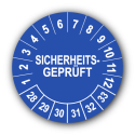 Sicherheitsgeprüft, blau