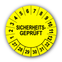 Sicherheitsgeprüft, gelb