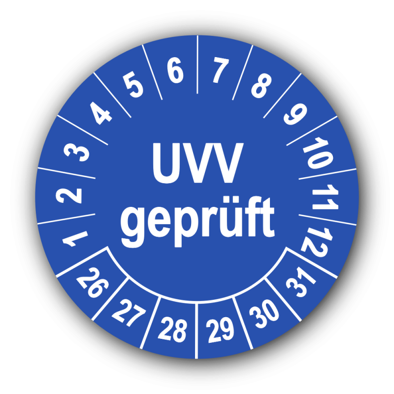UVV geprüft, blau