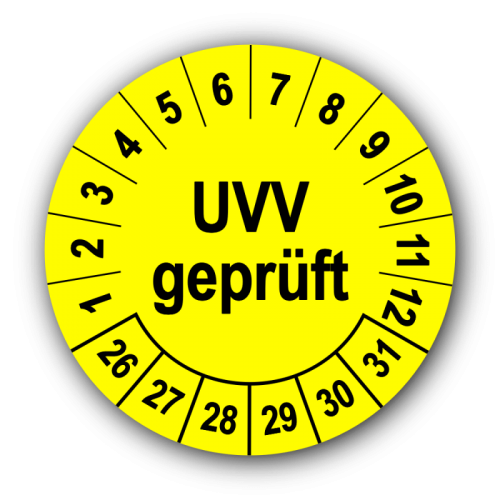 UVV geprüft, gelb