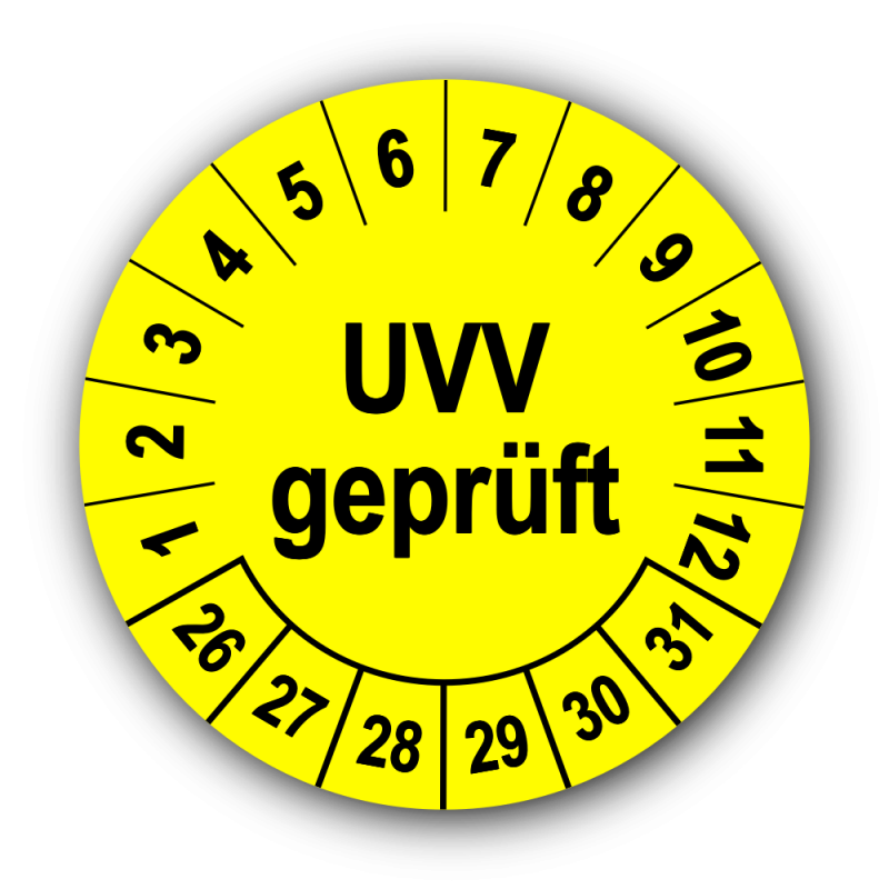 UVV geprüft, gelb