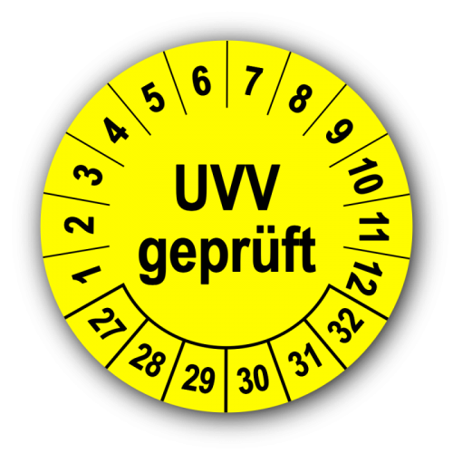 UVV geprüft, gelb