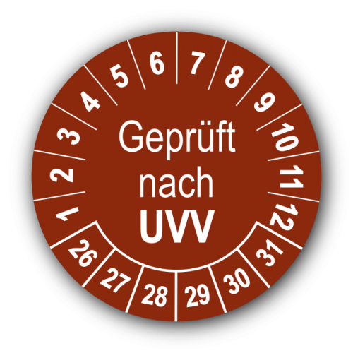 Geprüft nach UVV, braun