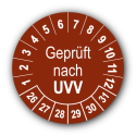 Geprüft nach UVV, braun