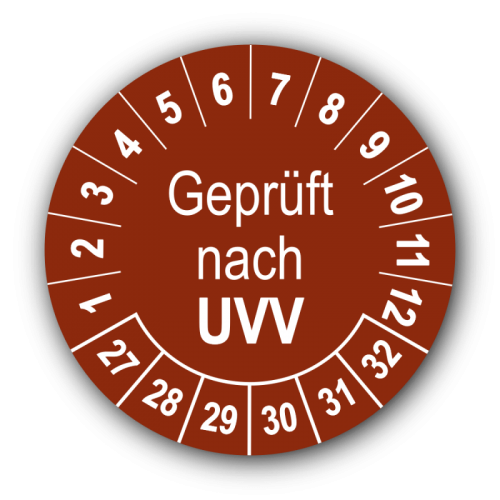 Geprüft nach UVV, braun