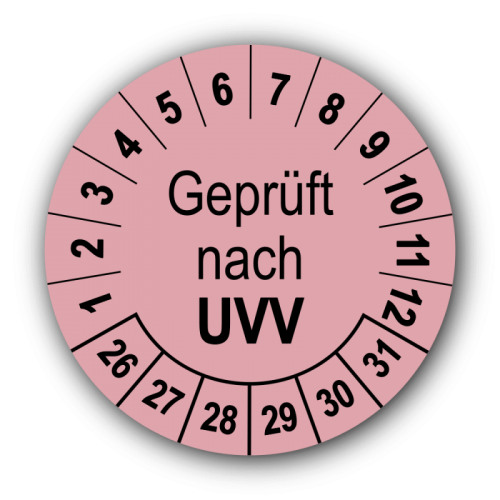 Geprüft nach UVV, rosa