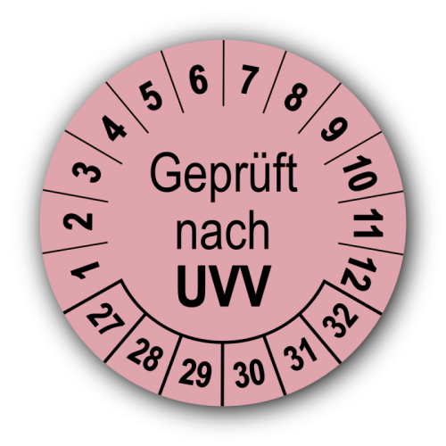 Geprüft nach UVV, rosa