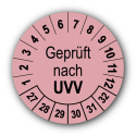 Geprüft nach UVV, rosa