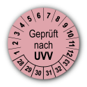 Geprüft nach UVV, rosa