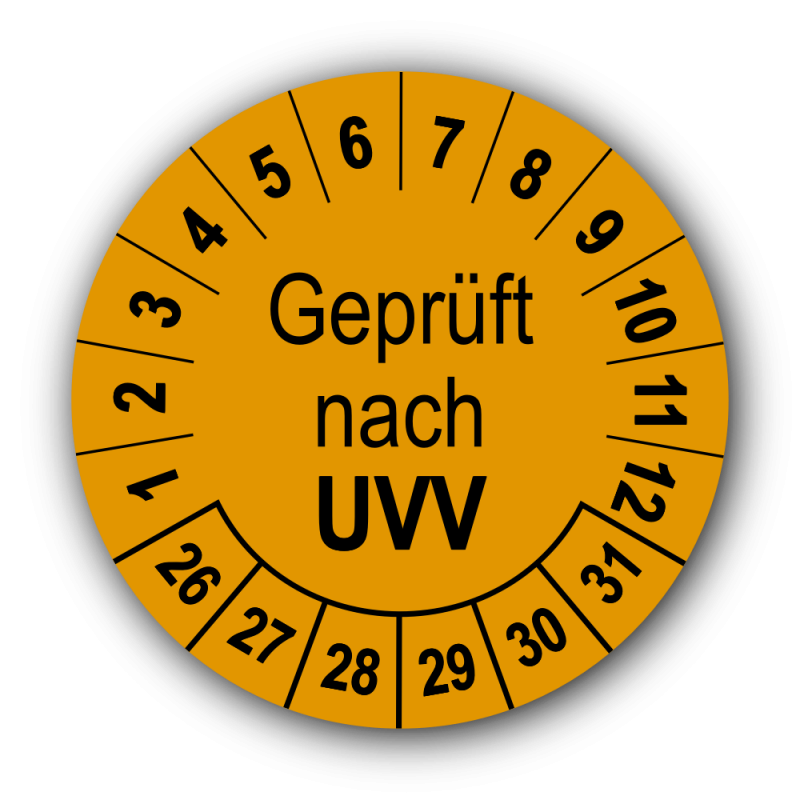 Geprüft nach UVV, orange