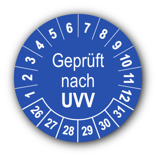 Geprüft nach UVV, blau