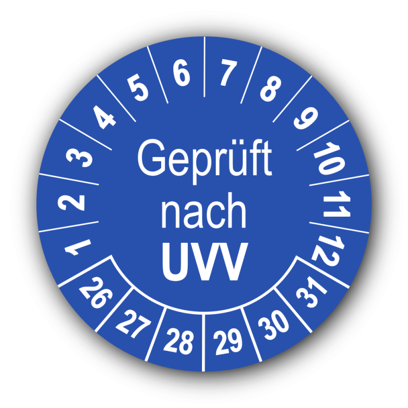 Geprüft nach UVV, blau