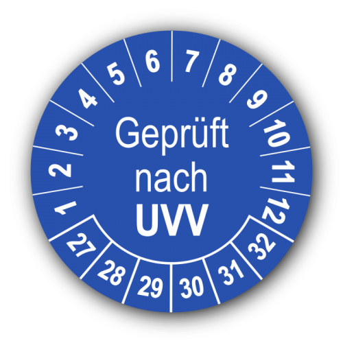 Geprüft nach UVV, blau