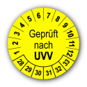 Geprüft nach UVV, gelb