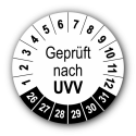Geprüft nach UVV, weiß