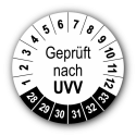 Geprüft nach UVV, weiß