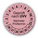 Geprüft nach UVV Nächster Prüftermin, rosa