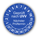 Geprüft nach UVV Nächster Prüftermin, blau