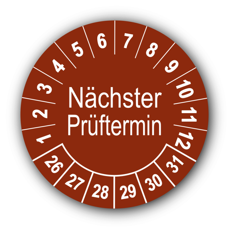 Nächster Prüftermin, braun