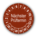 Nächster Prüftermin, braun