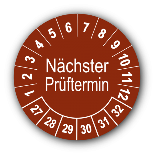 Nächster Prüftermin, braun
