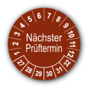 Nächster Prüftermin, braun