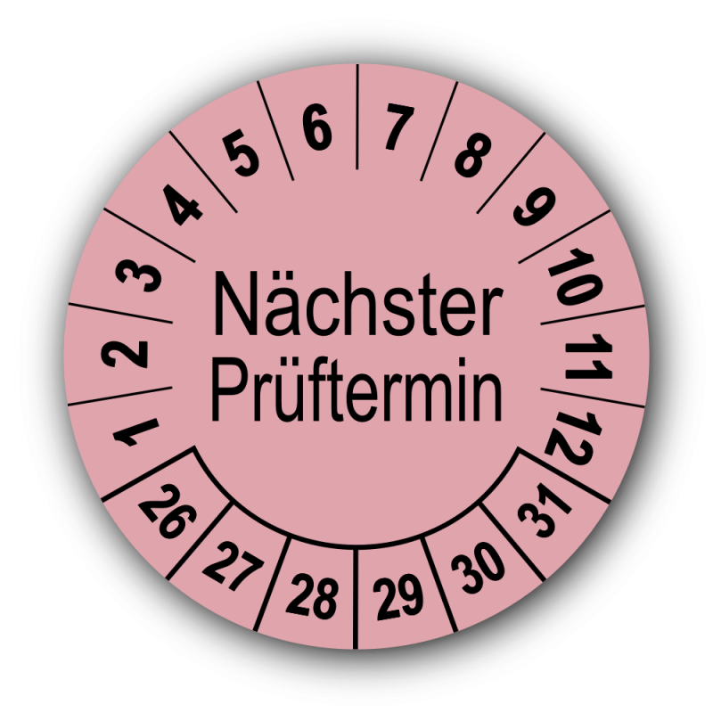Nächster Prüftermin, rosa