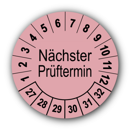Nächster Prüftermin, rosa