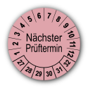 Nächster Prüftermin, rosa