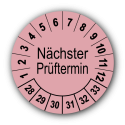 Nächster Prüftermin, rosa